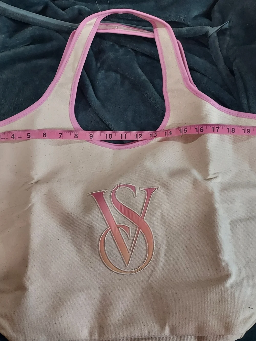 Victoria's Secret Pink Trim Canvas Tote
